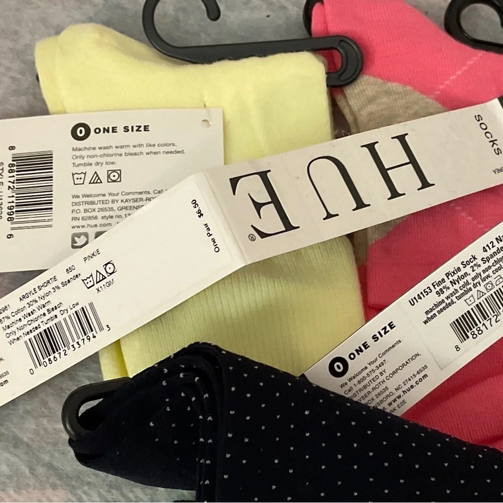 HUE Set of 3 Low Socks One Size